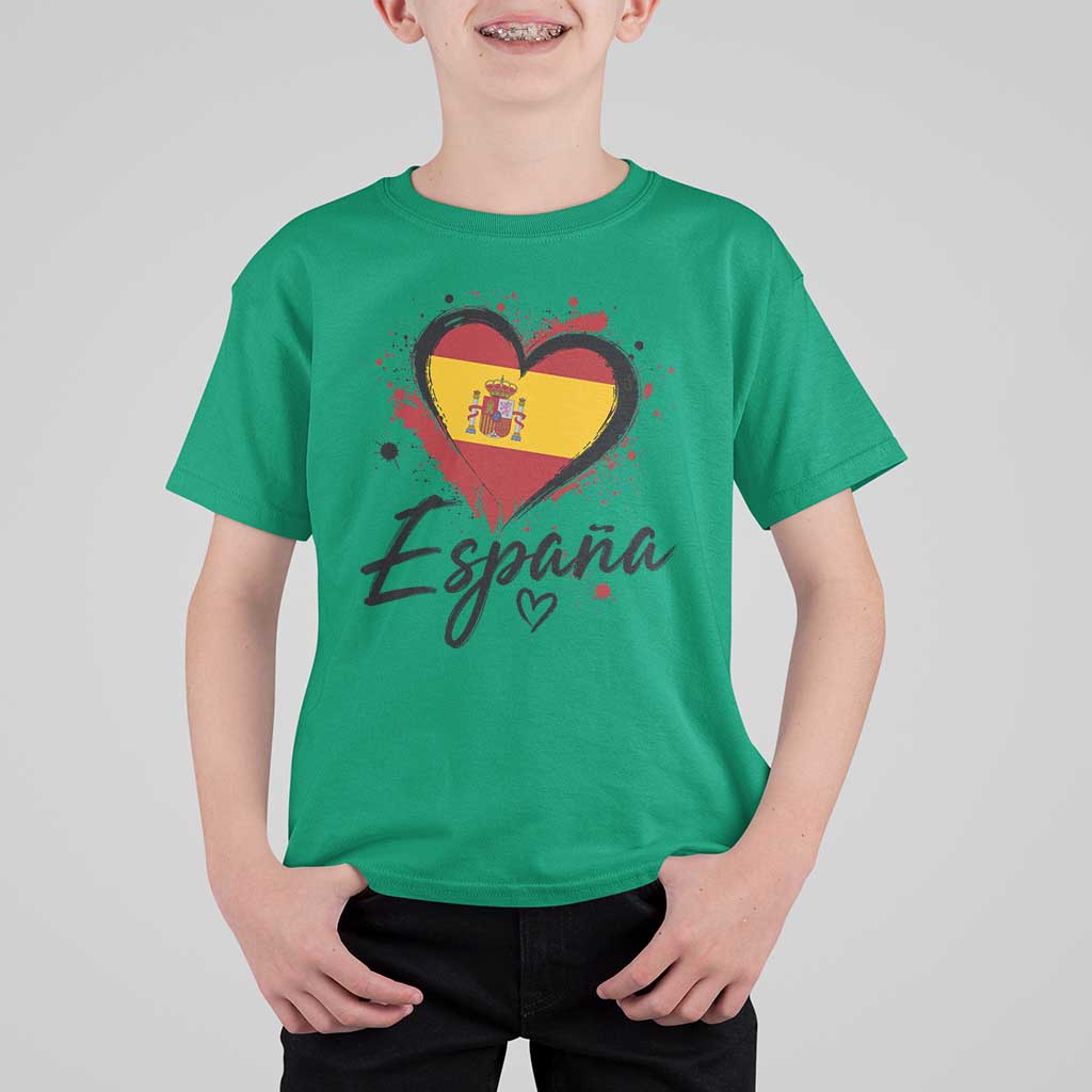 Espana Heart Spanish Flag Patriotic Spain Pride T Shirt For Kid