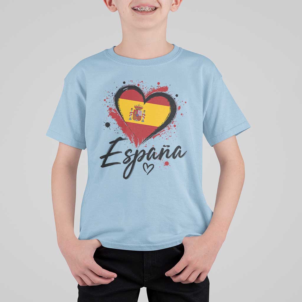 Espana Heart Spanish Flag Patriotic Spain Pride T Shirt For Kid