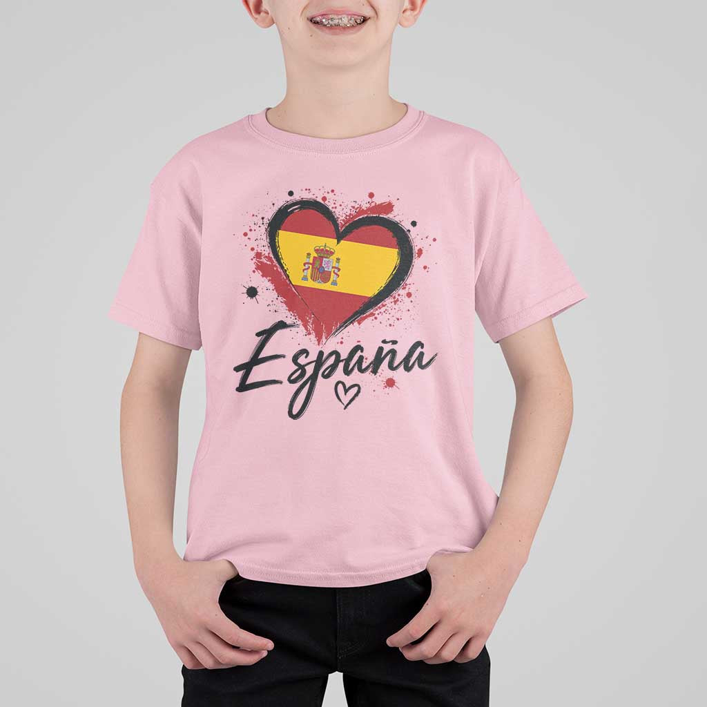 Espana Heart Spanish Flag Patriotic Spain Pride T Shirt For Kid
