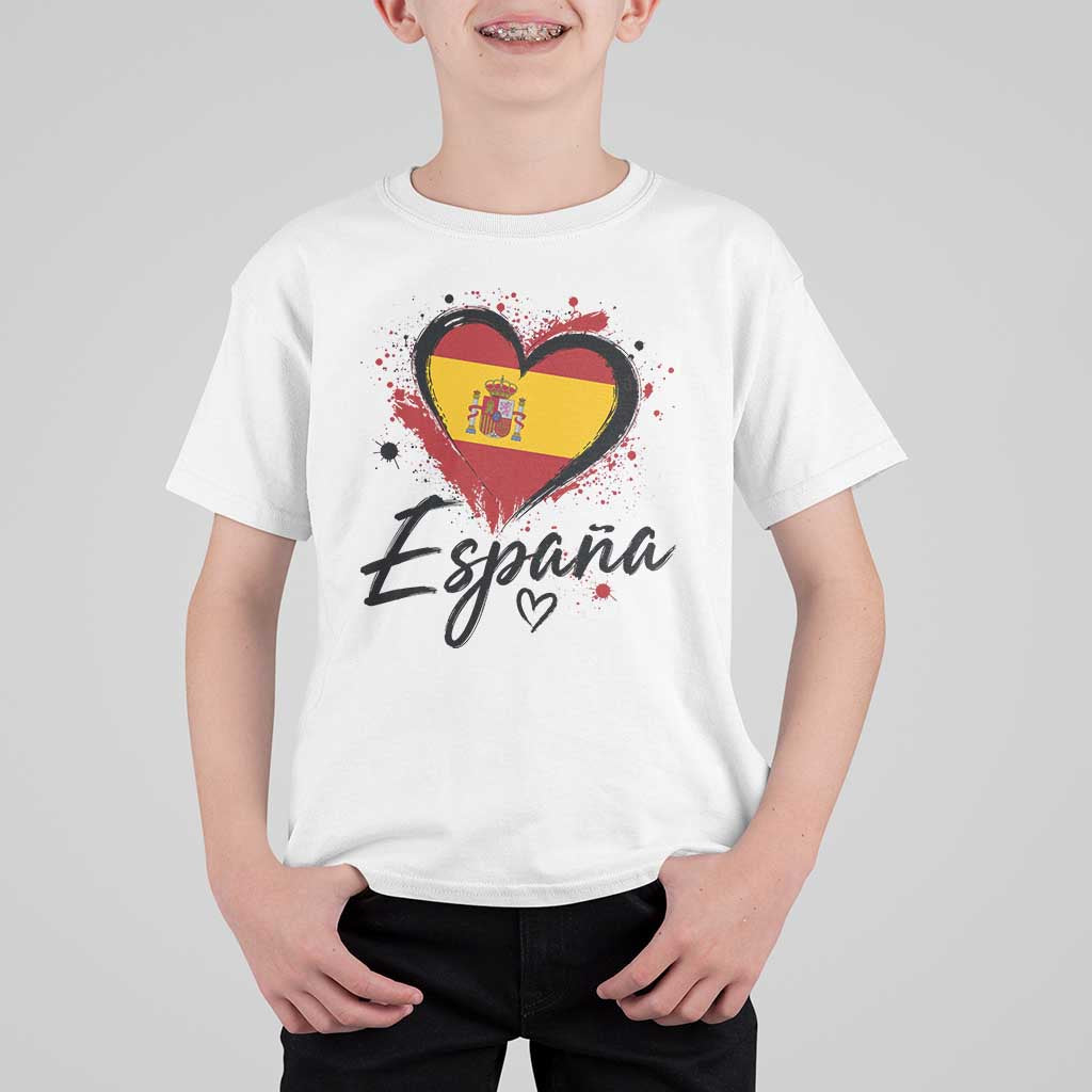 Espana Heart Spanish Flag Patriotic Spain Pride T Shirt For Kid
