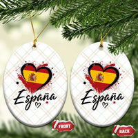 Espana Heart Spanish Flag Patriotic Spain Pride Ceramic Ornament