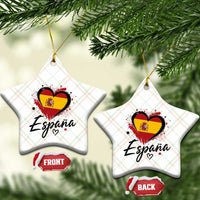 Espana Heart Spanish Flag Patriotic Spain Pride Ceramic Ornament