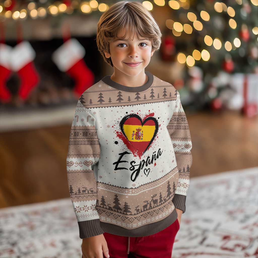 Espana Heart Spanish Flag Patriotic Spain Pride Ugly Christmas Sweater