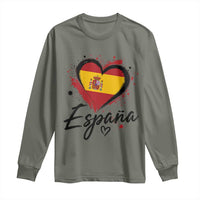 Espana Heart Spanish Flag Patriotic Spain Pride Long Sleeve Shirt