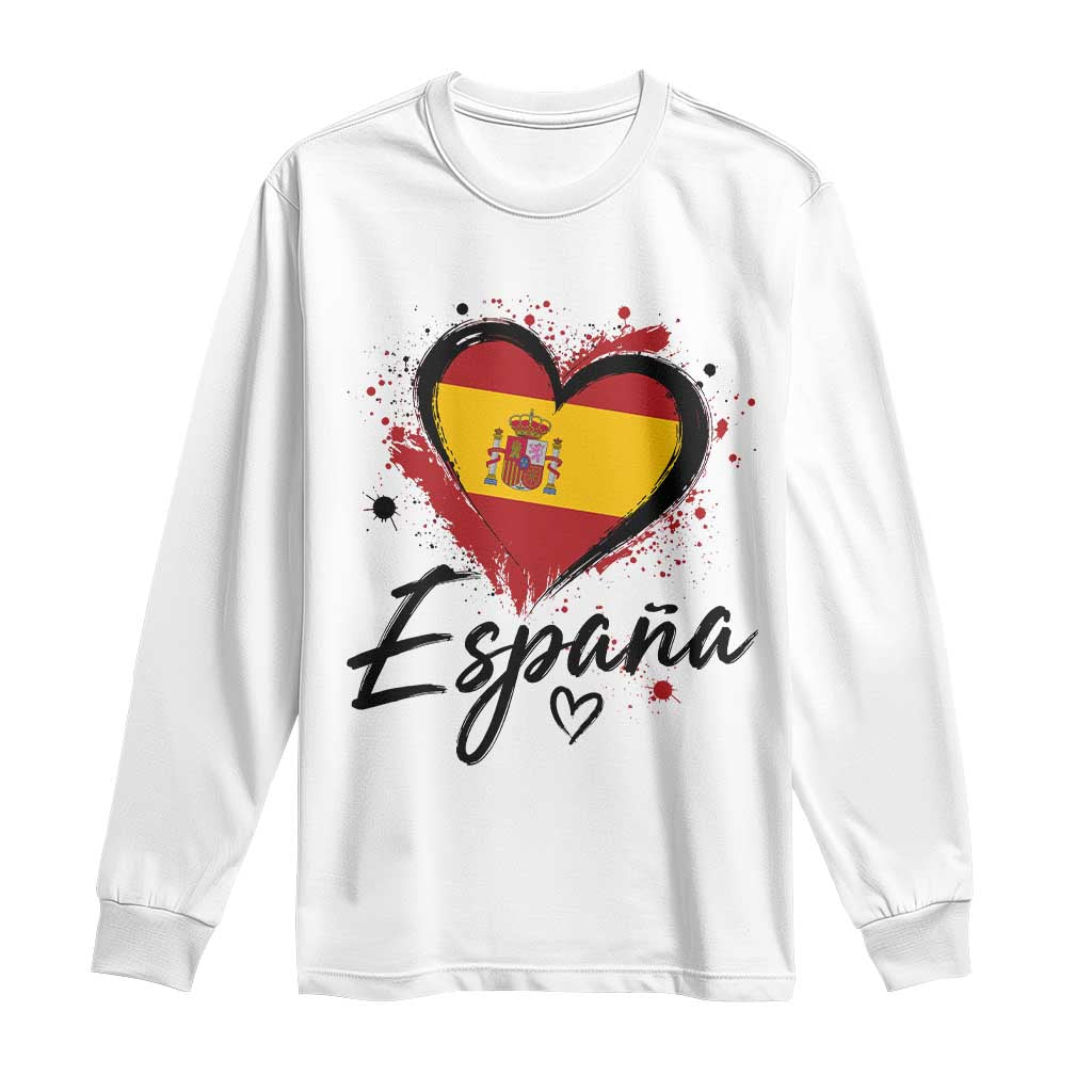 Espana Heart Spanish Flag Patriotic Spain Pride Long Sleeve Shirt