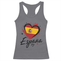 Espana Heart Spanish Flag Patriotic Spain Pride Racerback Tank Top