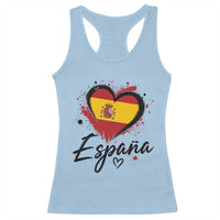 Espana Heart Spanish Flag Patriotic Spain Pride Racerback Tank Top