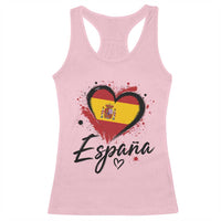 Espana Heart Spanish Flag Patriotic Spain Pride Racerback Tank Top