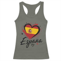 Espana Heart Spanish Flag Patriotic Spain Pride Racerback Tank Top
