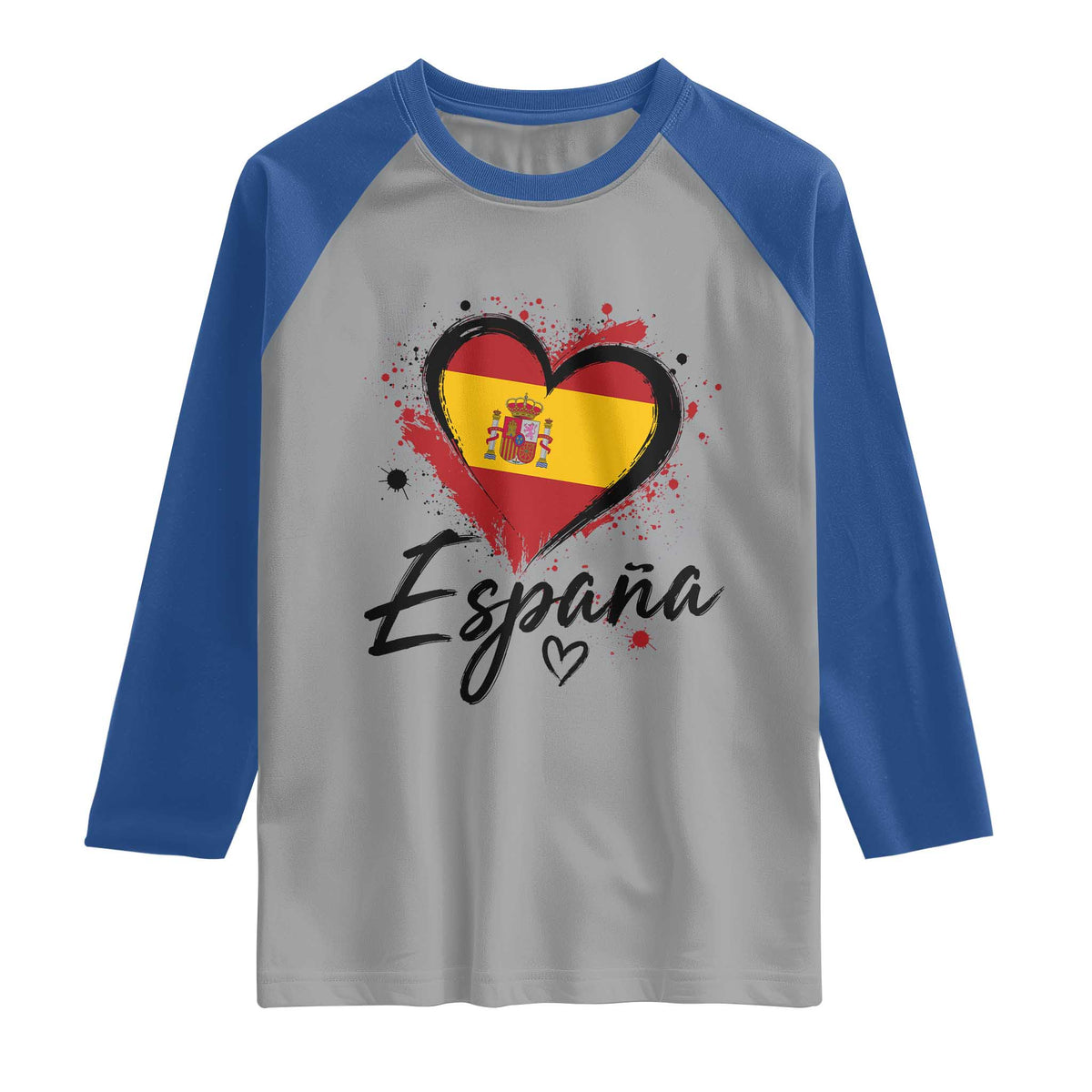 Espana Heart Spanish Flag Patriotic Spain Pride Raglan Shirt