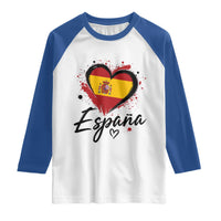 Espana Heart Spanish Flag Patriotic Spain Pride Raglan Shirt