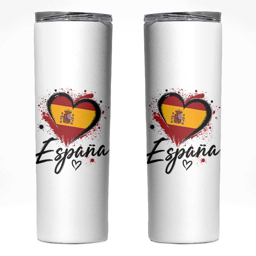 Espana Heart Spanish Flag Patriotic Spain Pride Skinny Tumbler