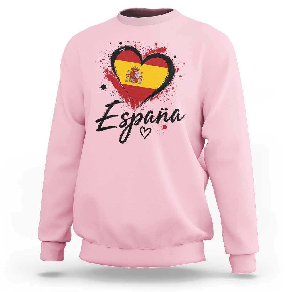 Espana Heart Spanish Flag Patriotic Spain Pride Sweatshirt