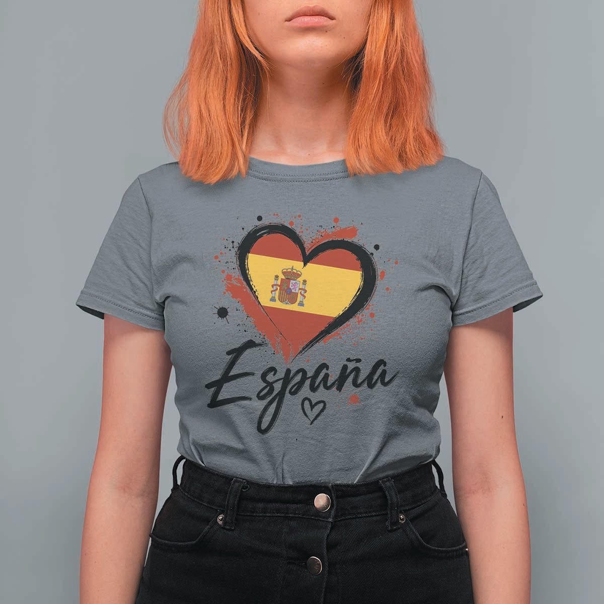 Espana Heart Spanish Flag Patriotic Spain Pride T Shirt For Women