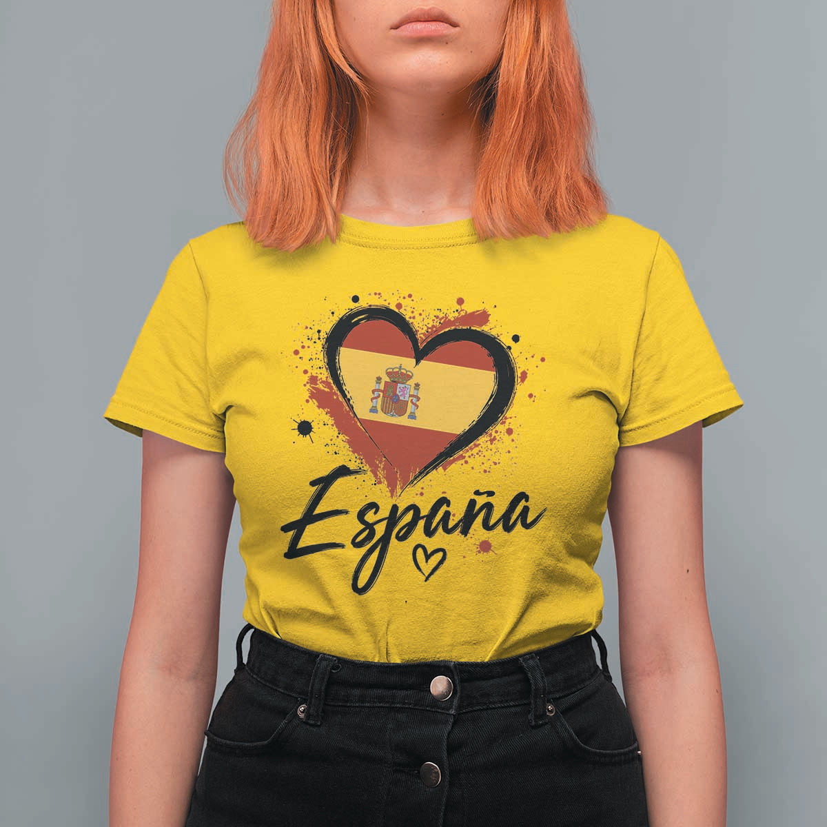 Espana Heart Spanish Flag Patriotic Spain Pride T Shirt For Women