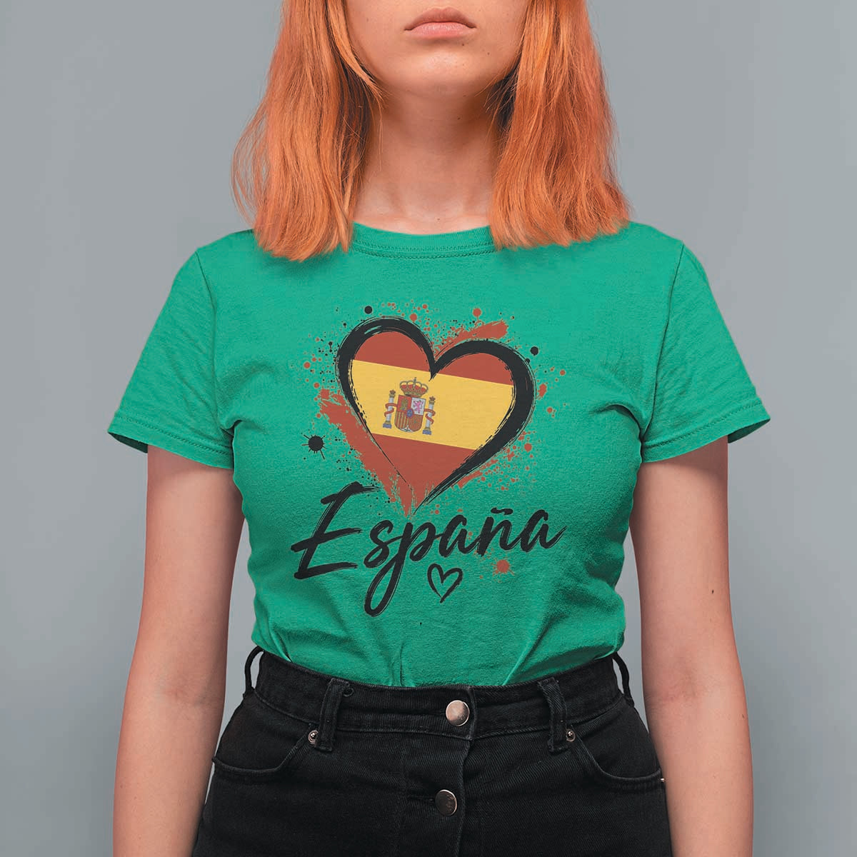 Espana Heart Spanish Flag Patriotic Spain Pride T Shirt For Women