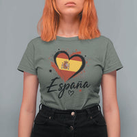Espana Heart Spanish Flag Patriotic Spain Pride T Shirt For Women