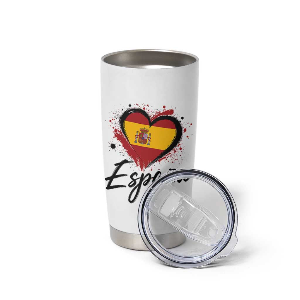 Espana Heart Spanish Flag Patriotic Spain Pride Tumbler Cup