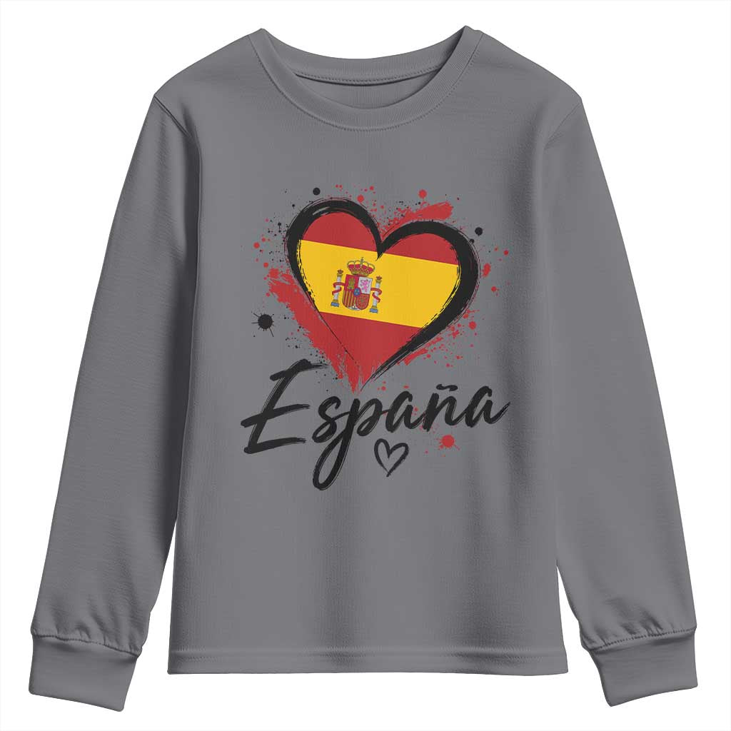 Espana Heart Spanish Flag Patriotic Spain Pride Youth Sweatshirt