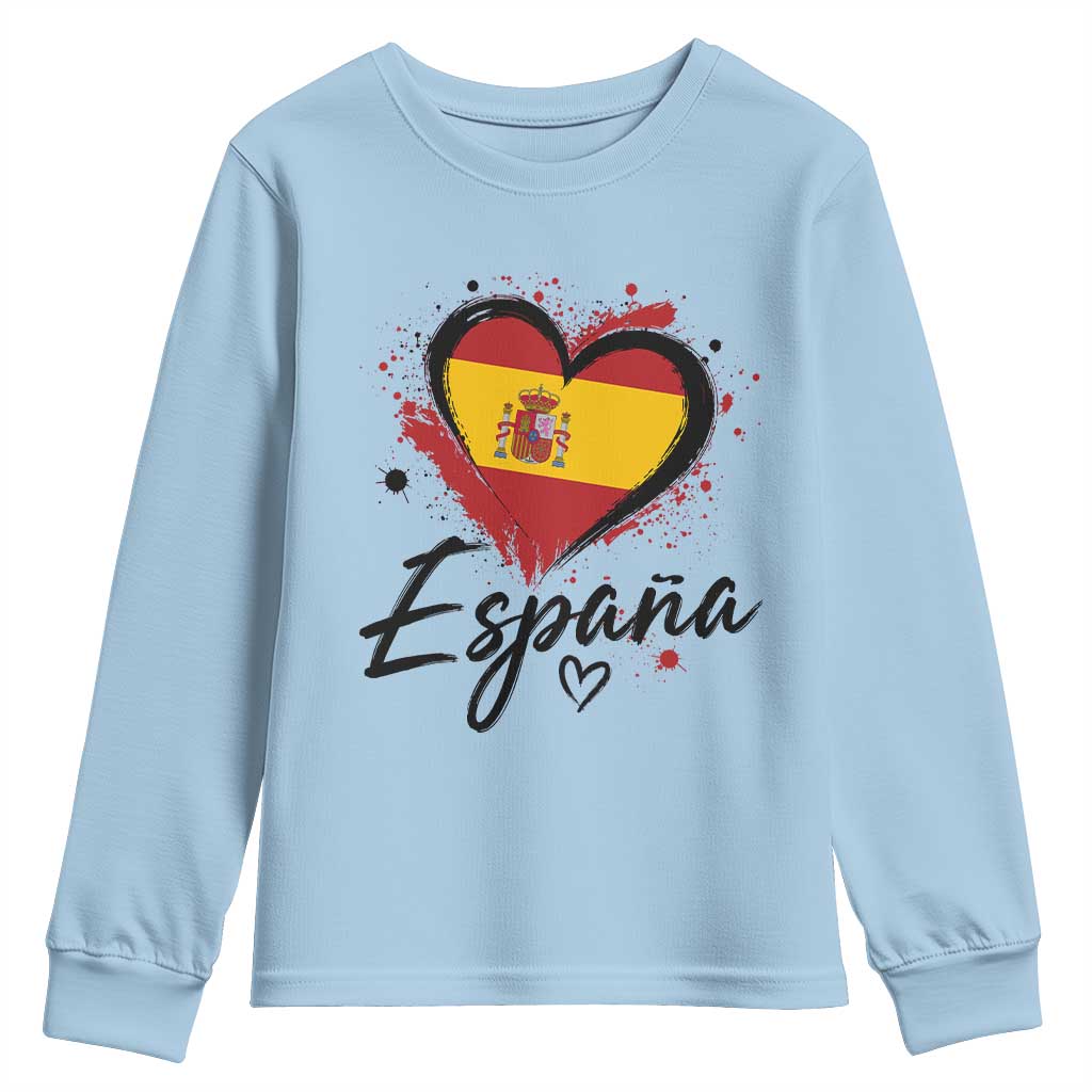 Espana Heart Spanish Flag Patriotic Spain Pride Youth Sweatshirt