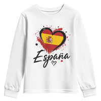 Espana Heart Spanish Flag Patriotic Spain Pride Youth Sweatshirt