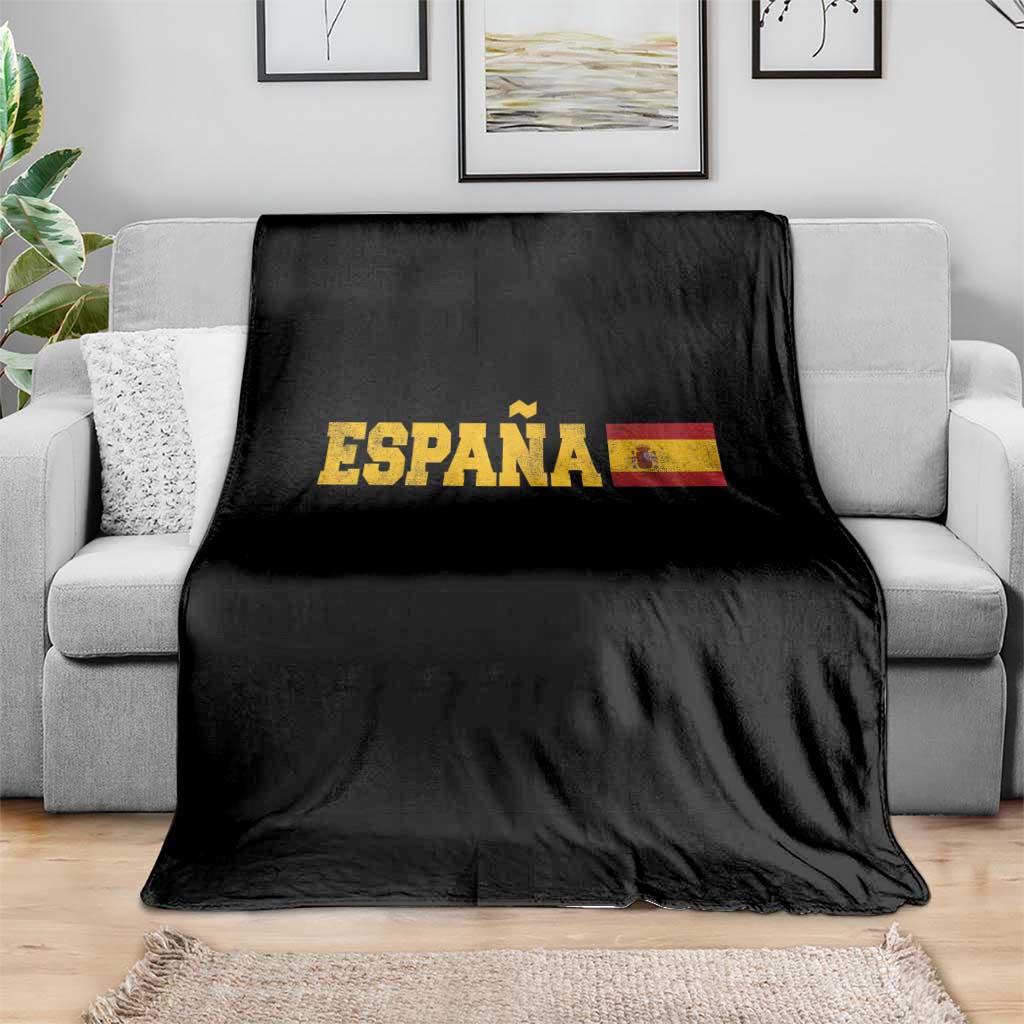 Espana Spain Vintage Sports Design Spanish Flag Throw Blanket