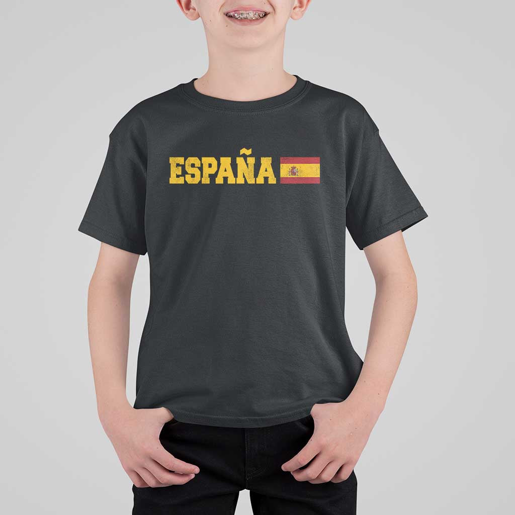 Espana Spain Vintage Sports Design Spanish Flag T Shirt For Kid