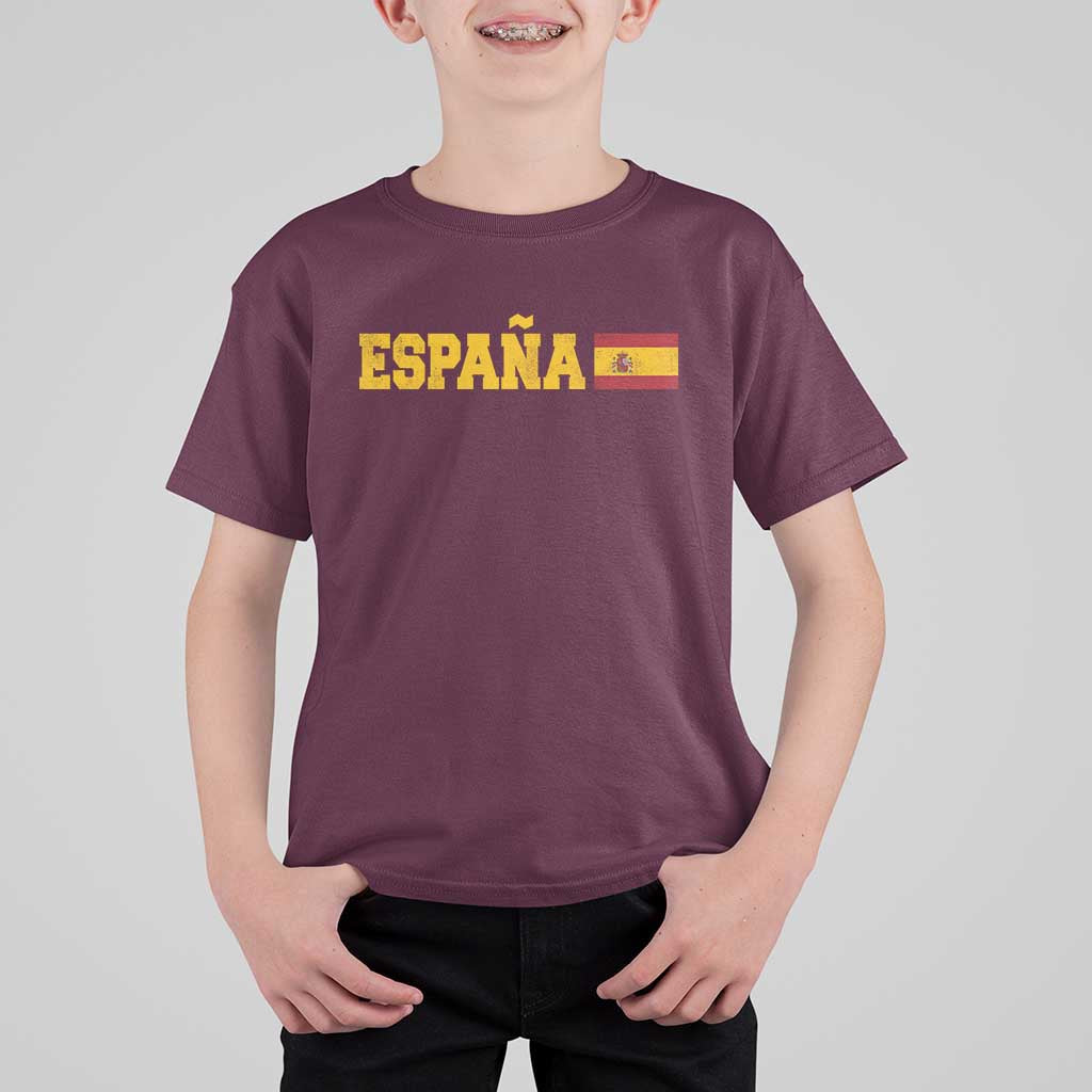 Espana Spain Vintage Sports Design Spanish Flag T Shirt For Kid