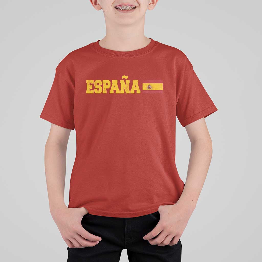 Espana Spain Vintage Sports Design Spanish Flag T Shirt For Kid