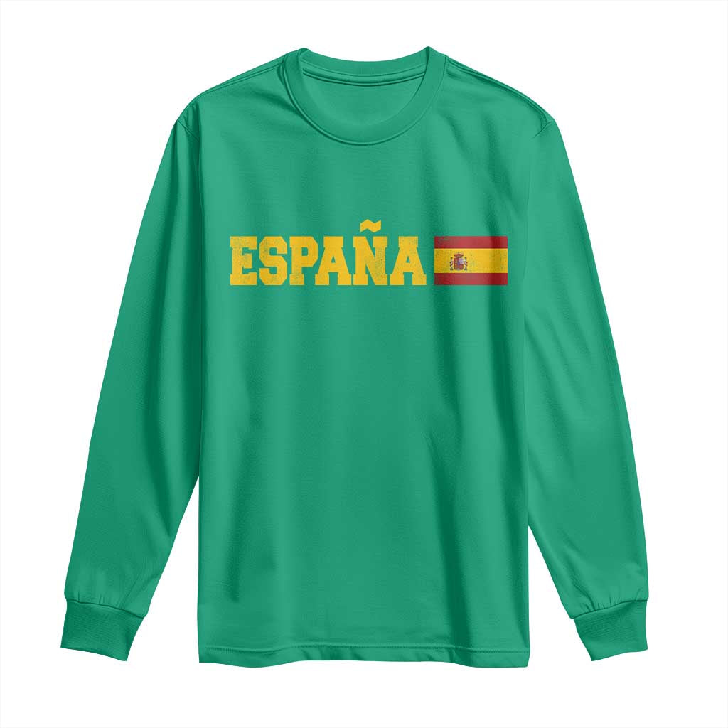 Espana Spain Vintage Sports Design Spanish Flag Long Sleeve Shirt