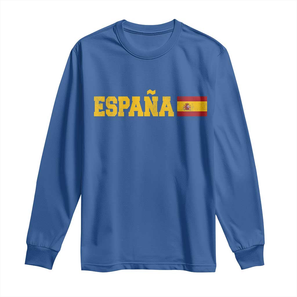 Espana Spain Vintage Sports Design Spanish Flag Long Sleeve Shirt