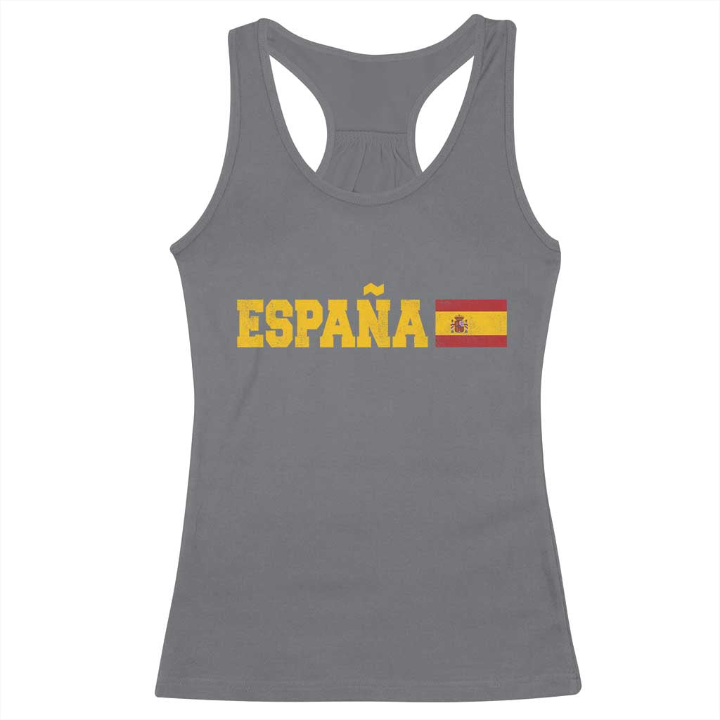 Espana Spain Vintage Sports Design Spanish Flag Racerback Tank Top