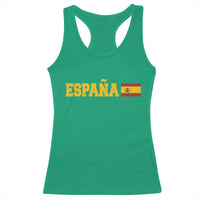 Espana Spain Vintage Sports Design Spanish Flag Racerback Tank Top