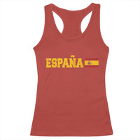 Espana Spain Vintage Sports Design Spanish Flag Racerback Tank Top