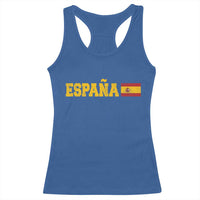 Espana Spain Vintage Sports Design Spanish Flag Racerback Tank Top