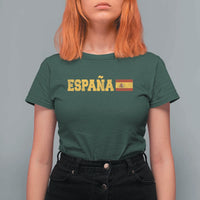 Espana Spain Vintage Sports Design Spanish Flag T Shirt For Women