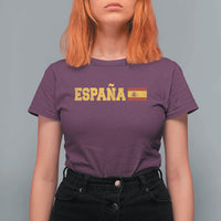 Espana Spain Vintage Sports Design Spanish Flag T Shirt For Women