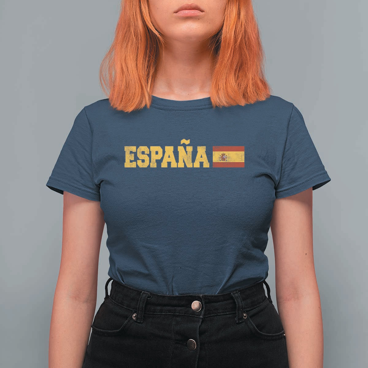 Espana Spain Vintage Sports Design Spanish Flag T Shirt For Women
