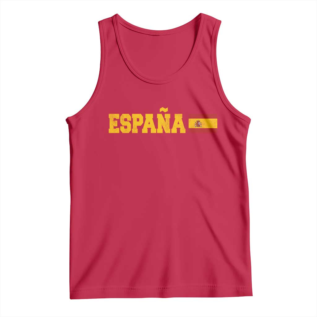 Espana Spain Vintage Sports Design Spanish Flag Tank Top