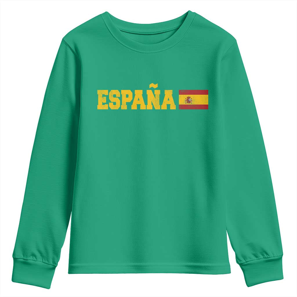 Espana Spain Vintage Sports Design Spanish Flag Youth Sweatshirt