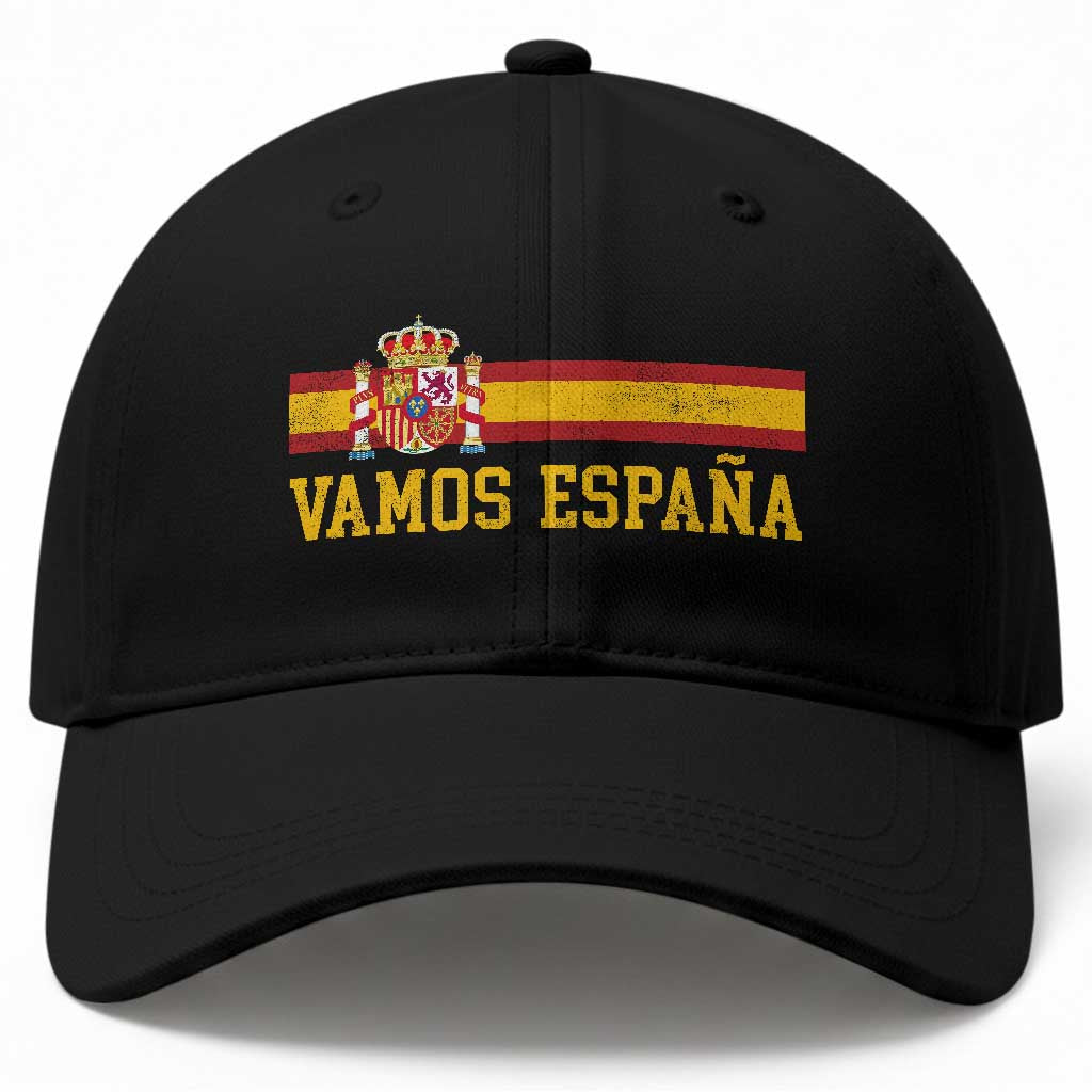 Vamos Espana Spainish Flag Vintage Spain Coat of Arms Baseball Cap