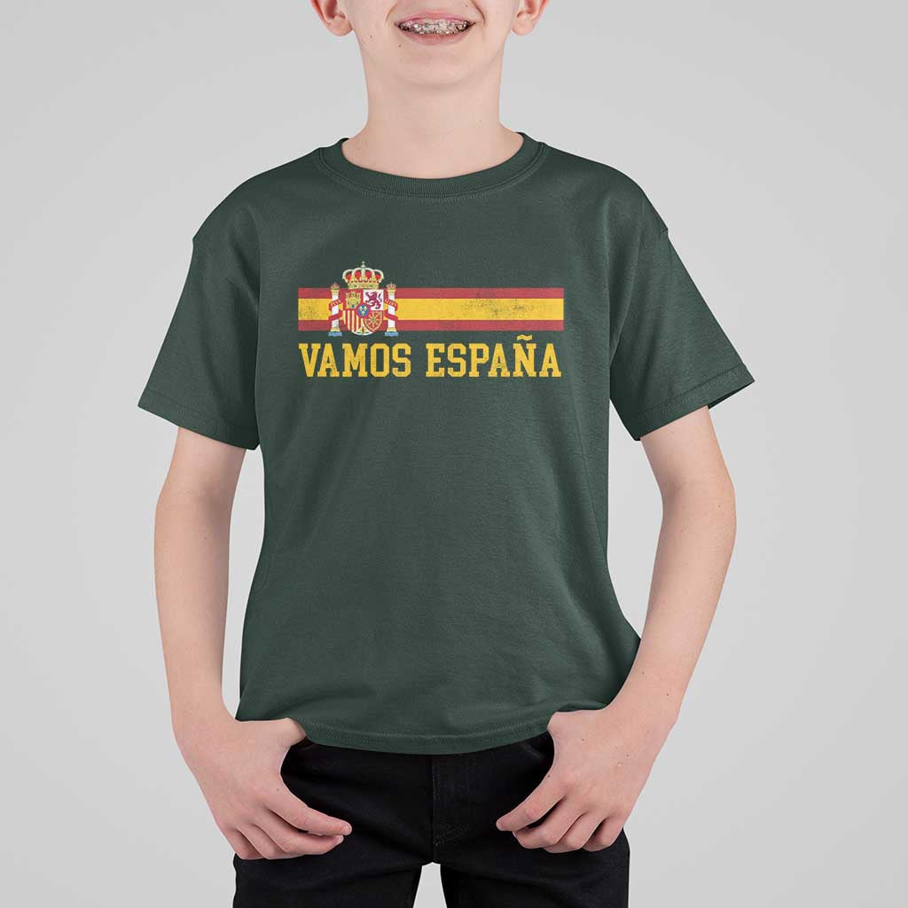 Vamos Espana Spainish Flag Vintage Spain Coat of Arms T Shirt For Kid