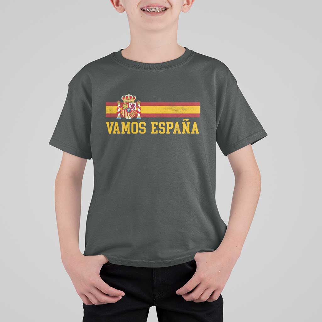 Vamos Espana Spainish Flag Vintage Spain Coat of Arms T Shirt For Kid