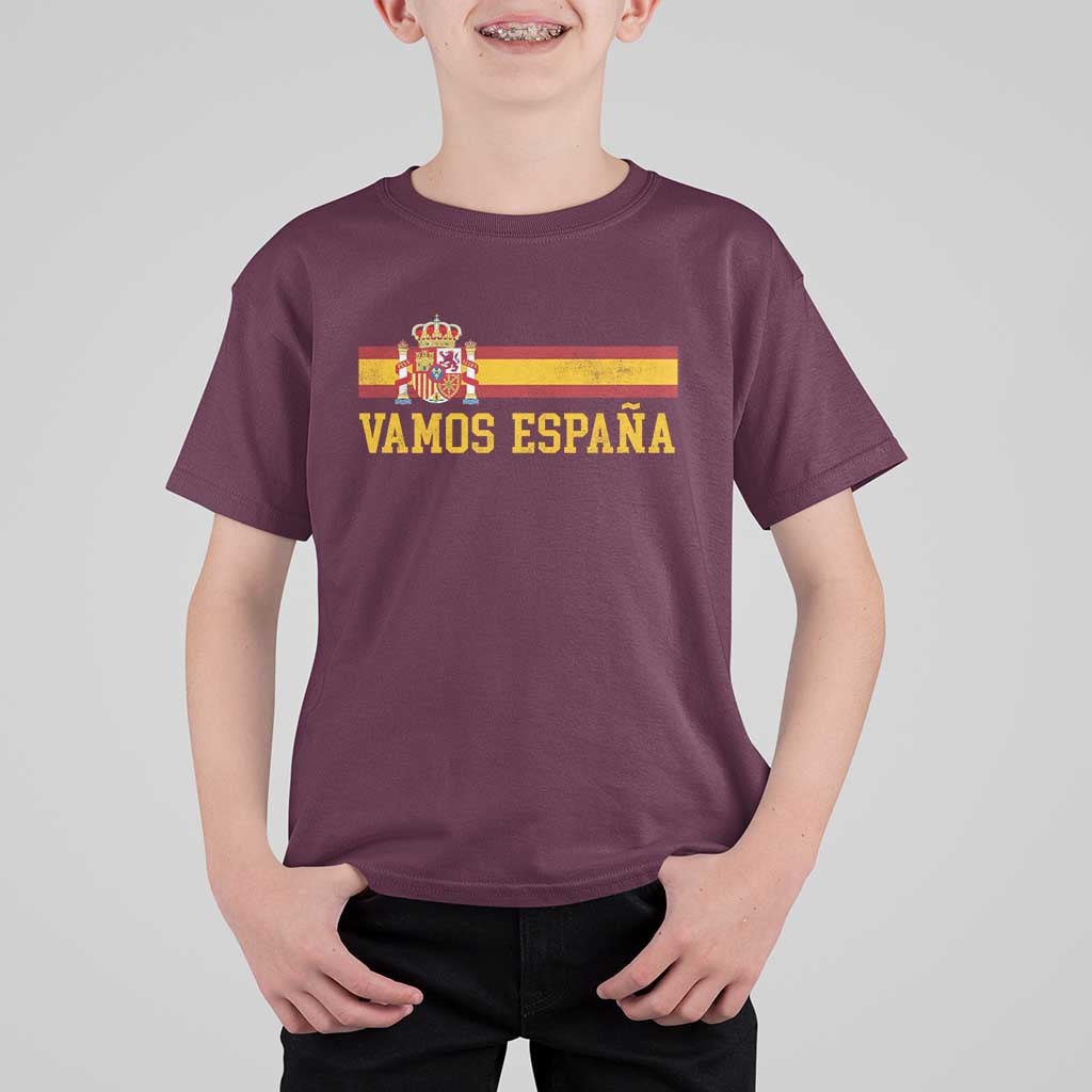 Vamos Espana Spainish Flag Vintage Spain Coat of Arms T Shirt For Kid