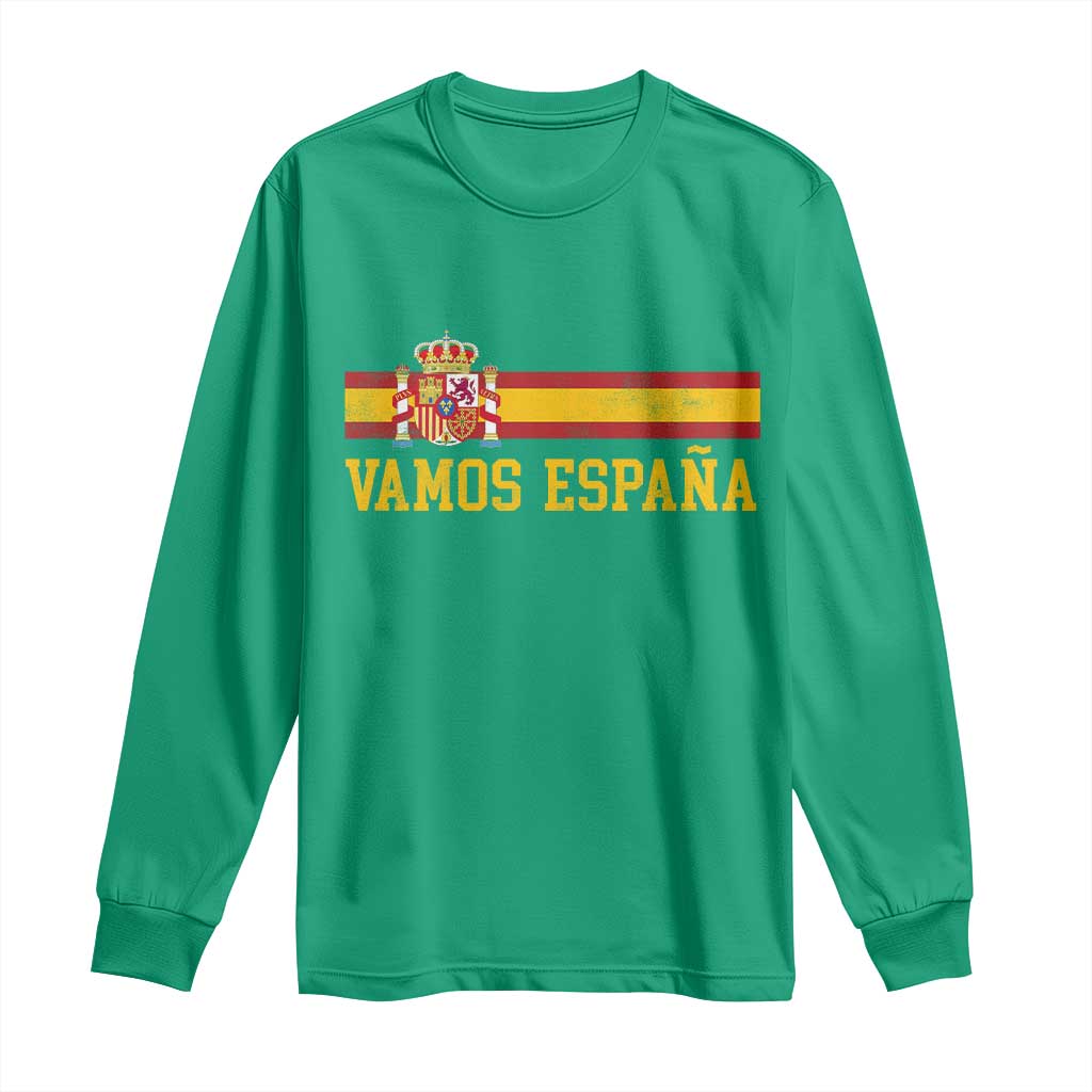 Vamos Espana Spainish Flag Vintage Spain Coat of Arms Long Sleeve Shirt