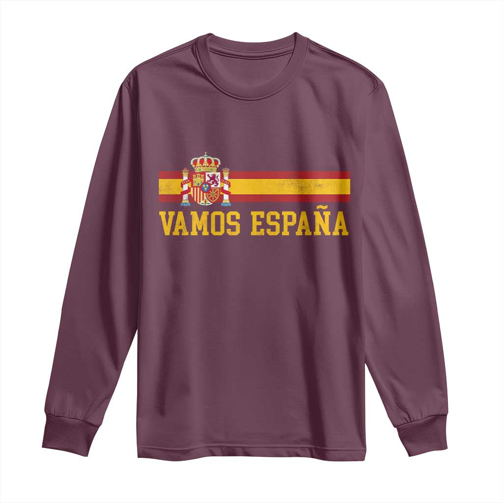 Vamos Espana Spainish Flag Vintage Spain Coat of Arms Long Sleeve Shirt