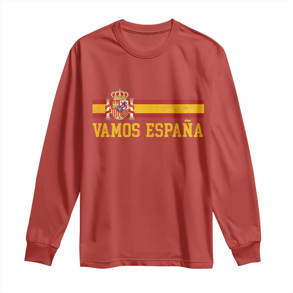 Vamos Espana Spainish Flag Vintage Spain Coat of Arms Long Sleeve Shirt