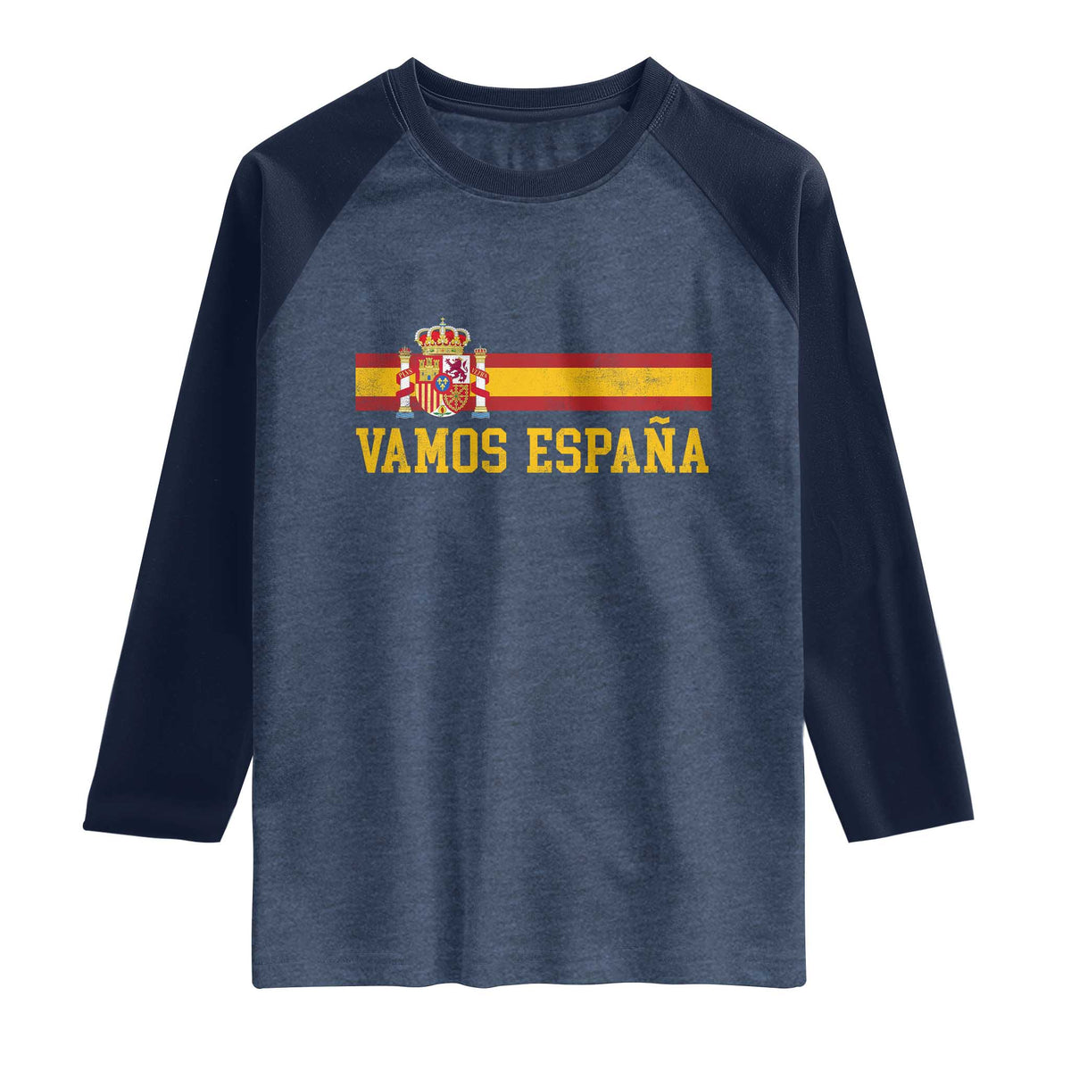 Vamos Espana Spainish Flag Vintage Spain Coat of Arms Raglan Shirt