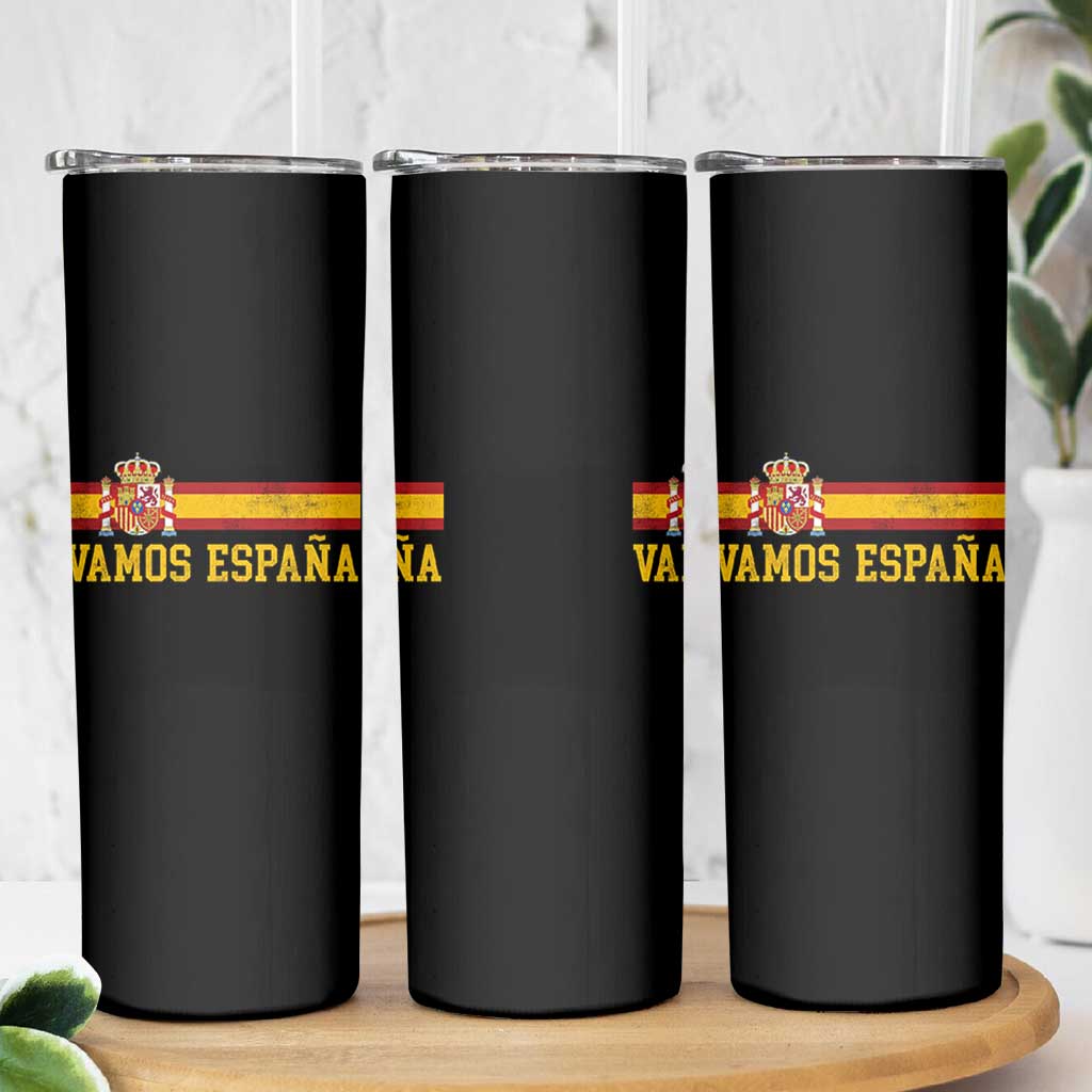 Vamos Espana Spainish Flag Vintage Spain Coat of Arms Skinny Tumbler