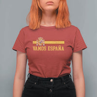Vamos Espana Spainish Flag Vintage Spain Coat of Arms T Shirt For Women